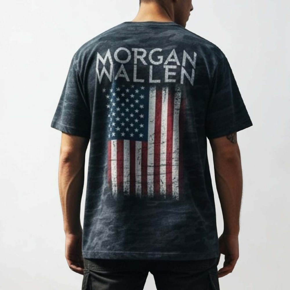 Morgan Wallen Graphic T-Shirt Mens 2XL Black Camo USA 2024 Tour Concert Tee